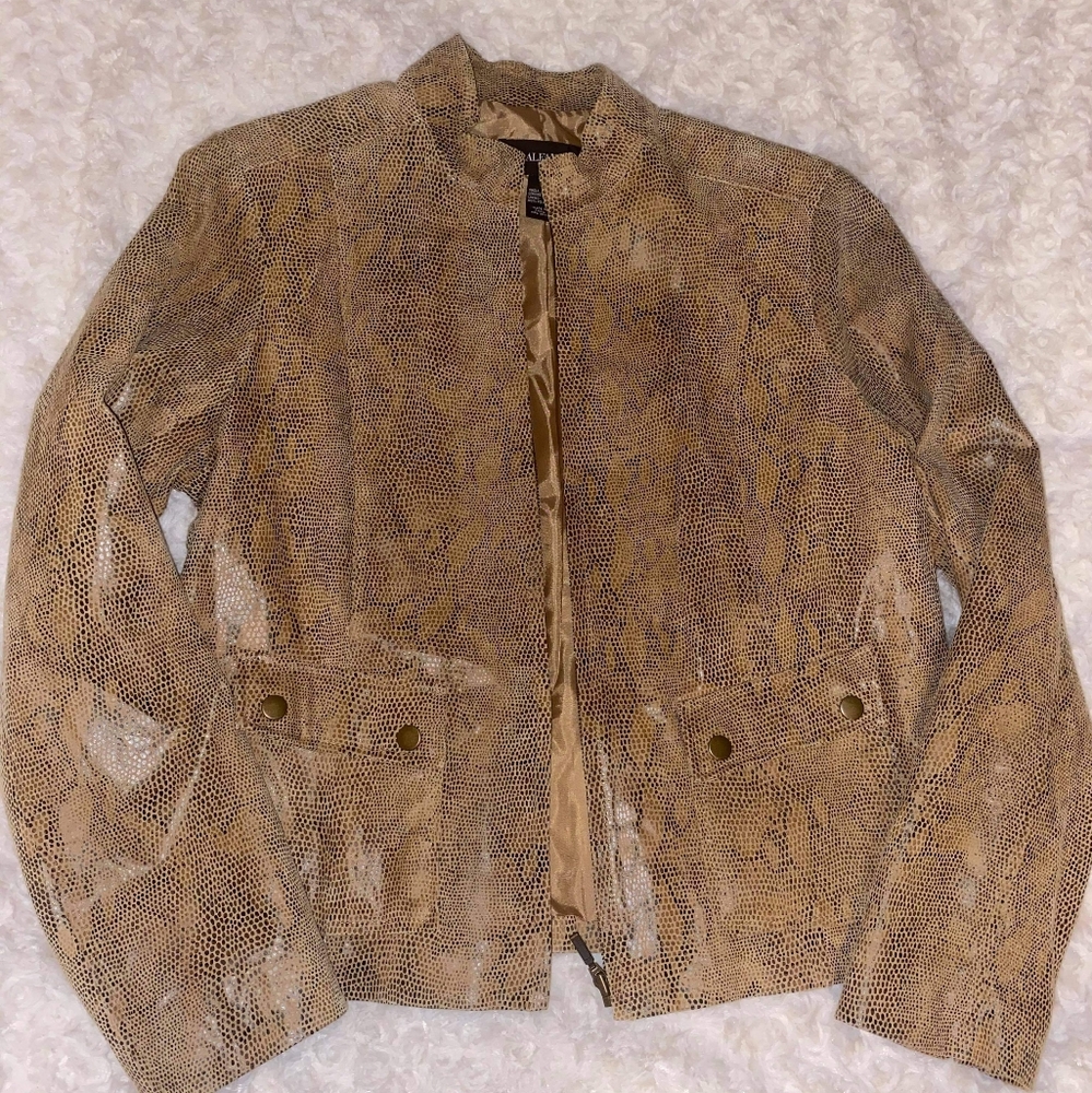 🎃Alfani snake skin leather jacket sz large